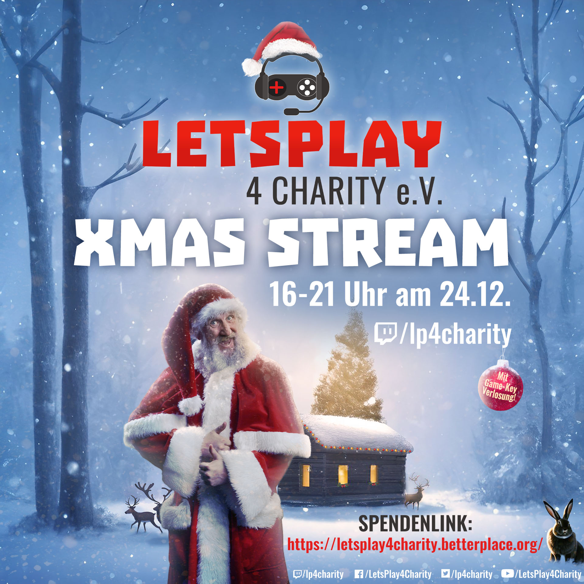 Weihnachts-Charity Stream mit dem Weihnachtsmann Udett und viele Game-Keys für unterschiedliche Plattformen für Spender & Zuschauer